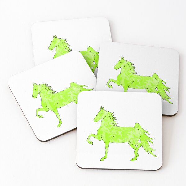 Item preview, Swirly Saddlebred Trotting Horse Lime Green designed and sold by theaadesigns.