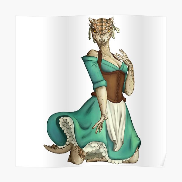 Lusty Argonian Maid Pinup Poster By Weebitmuddled Redbubble