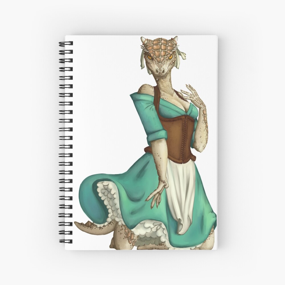 Lusty Argonian Maid Pinup Spiral Notebook By Weebitmuddled Redbubble