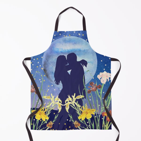 Item preview, A romantic couple kisses under a full moon starry night. designed and sold by omg-designs.