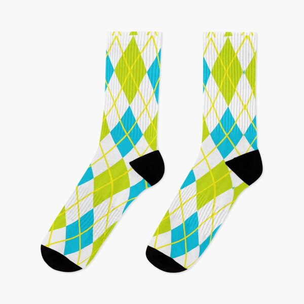 Item preview, Argyle Retro Vintage Print Pattern Blue Green White Punk Rock Girl designed and sold by Shayna Westfall.