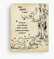 winnie the pooh - how lucky i am Canvas Print