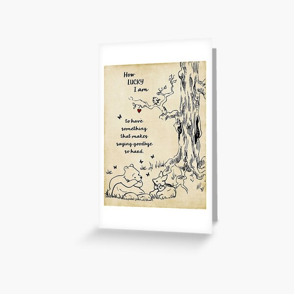winnie the pooh - how lucky i am Greeting Card