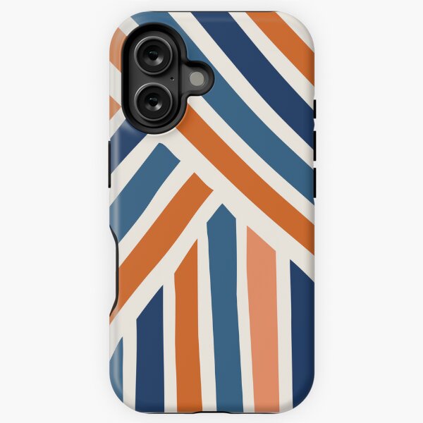Aperçu de l'œuvre Formes abstraites 186 dans les tons bleu marine et orange créée et vendue par nineflorals.