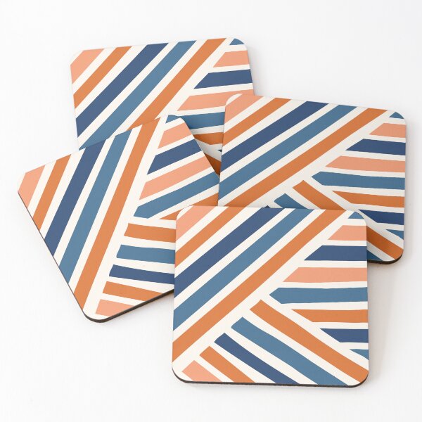 Item preview, Abstract Shapes 186 in Navy Blue and Orange Shades designed and sold by nineFlorals.