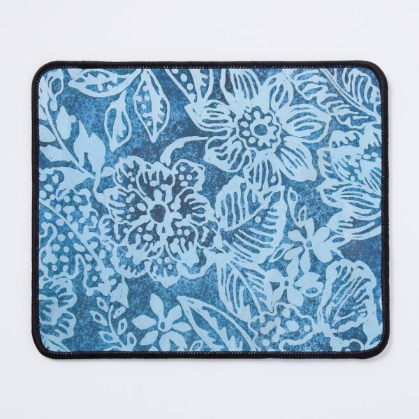 Item preview, Textured Indigo Batik Floral designed and sold by Leslie Rogers Todder.