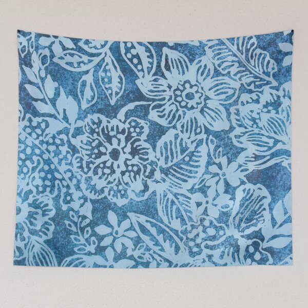 Item preview, Textured Indigo Batik Floral designed and sold by Leslie Rogers Todder.