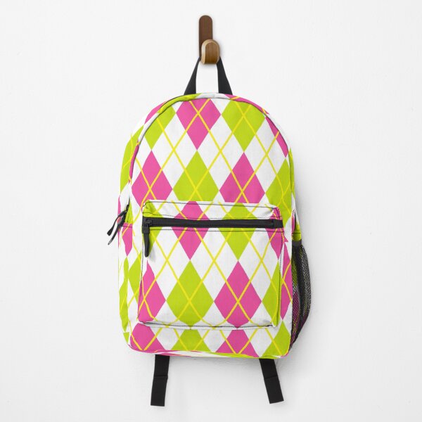 Item preview, Argyle Retro Vintage Print Pattern Pink Green White Punk Rock Girl designed and sold by Shayna Westfall.