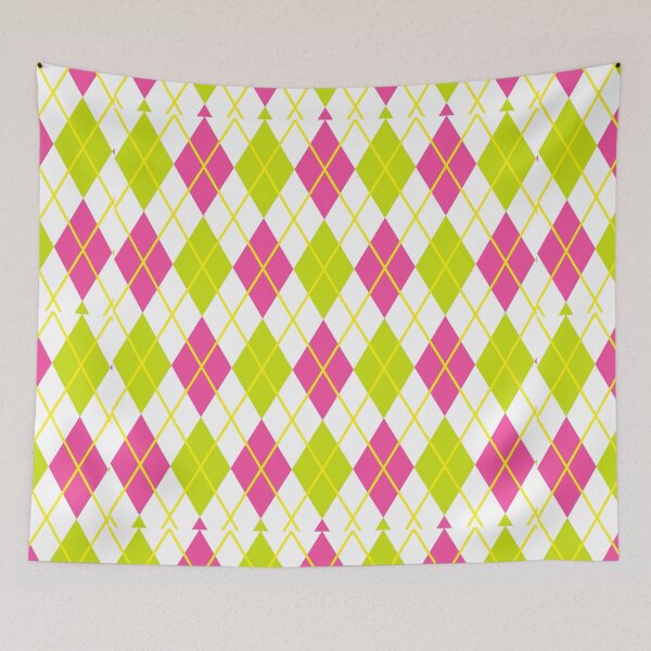Item preview, Argyle Retro Vintage Print Pattern Pink Green White Punk Rock Girl designed and sold by Shayna Westfall.