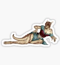 Lusty Argonian Maid Pinup 8 Sticker