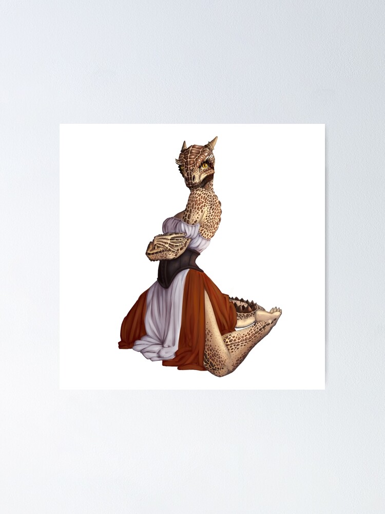 Lusty Argonian Maid Pinup Poster By Weebitmuddled Redbubble