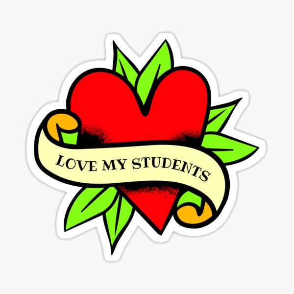 love-my-students-gift-for-teacher-on-valentine-s-day-sticker-for-sale-by-einstein12345-redbubble