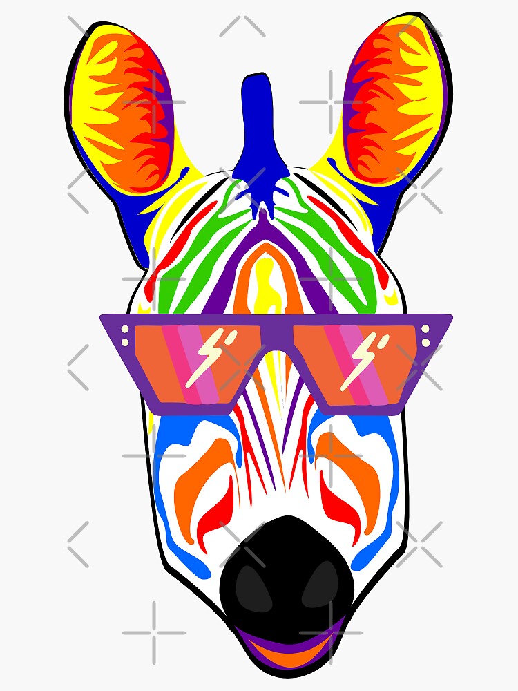 Sticker Rainbow zebra 