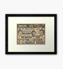 Houston wrestling poster, 1970's, old skool! Framed Print