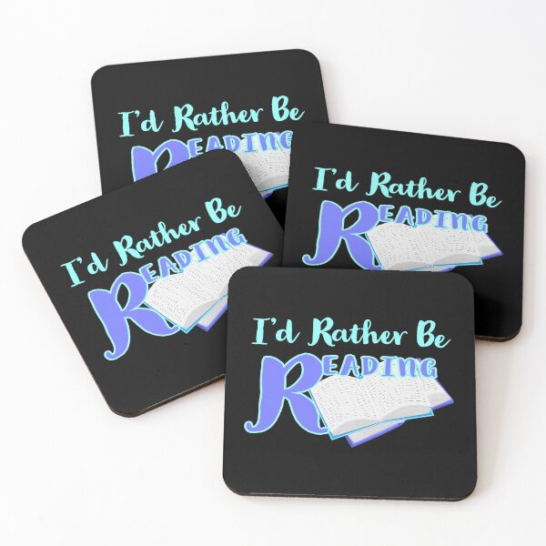 Item preview, I'd Rather Be Reading. Book Lovers Statement. Books with Blue Lettering. designed and sold by ArtByLM.