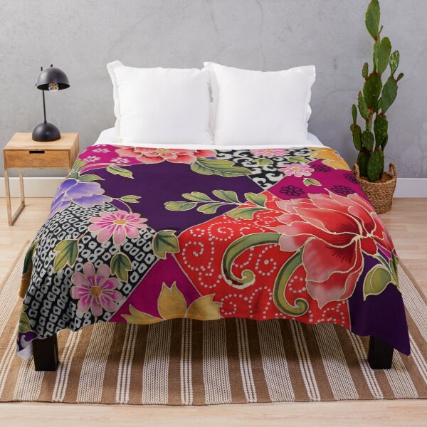 Item preview, Chinese Patchwork Batik Floral designed and sold by Leslie Rogers Todder.