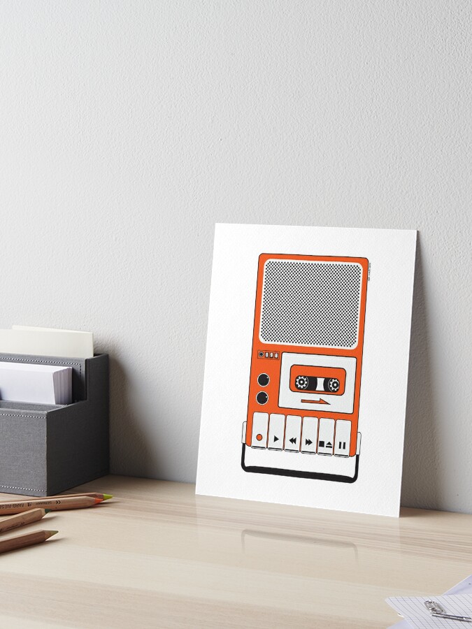 Portable Cassette Tape Recorder Art Board Print for Sale by kislev