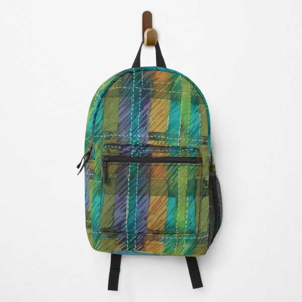 Item preview, Green and Gold Abstract Plaid Batik designed and sold by Leslie Rogers Todder.