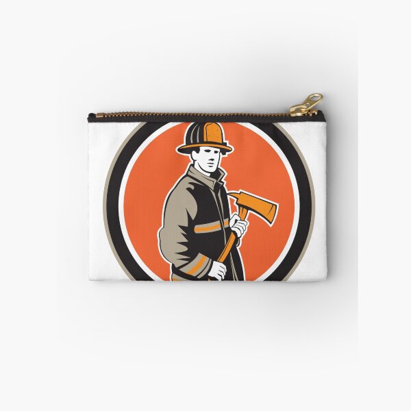 Item preview, Fireman Firefighter Holding Fire Axe Circle designed and sold by patrimonio.