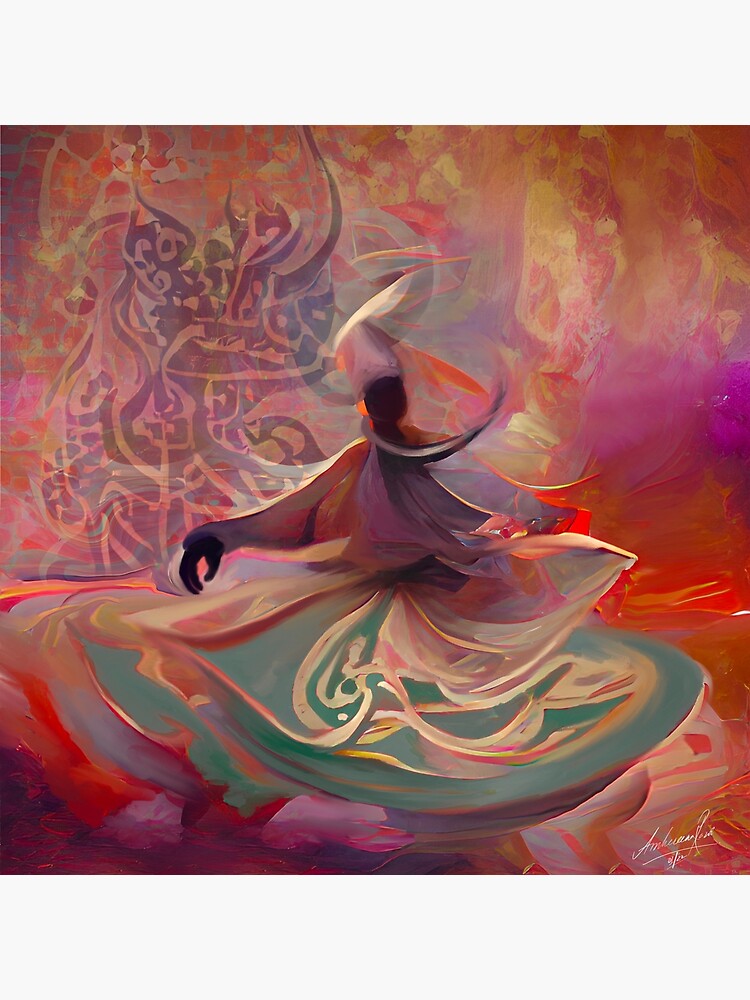 Thumbnail 3 of 3, Poster, Whirling dervish designed and sold by Ambereena-Razvi.