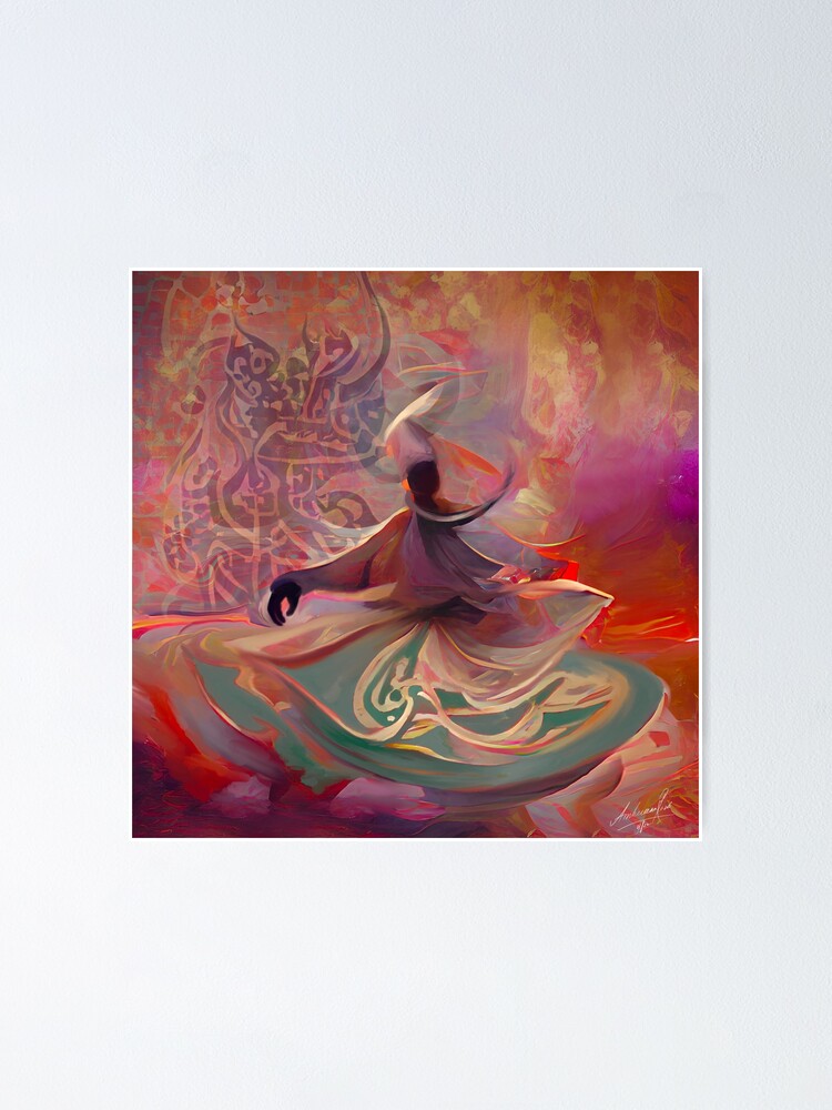 Thumbnail 1 of 3, Poster, Whirling dervish designed and sold by Ambereena-Razvi.