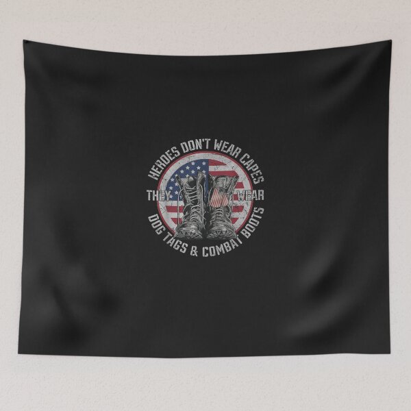 Item preview, Heroes Don't Wear Capes, They Wear Dog Tags & Combat Boots T-Shirt designed and sold by SabineLau.
