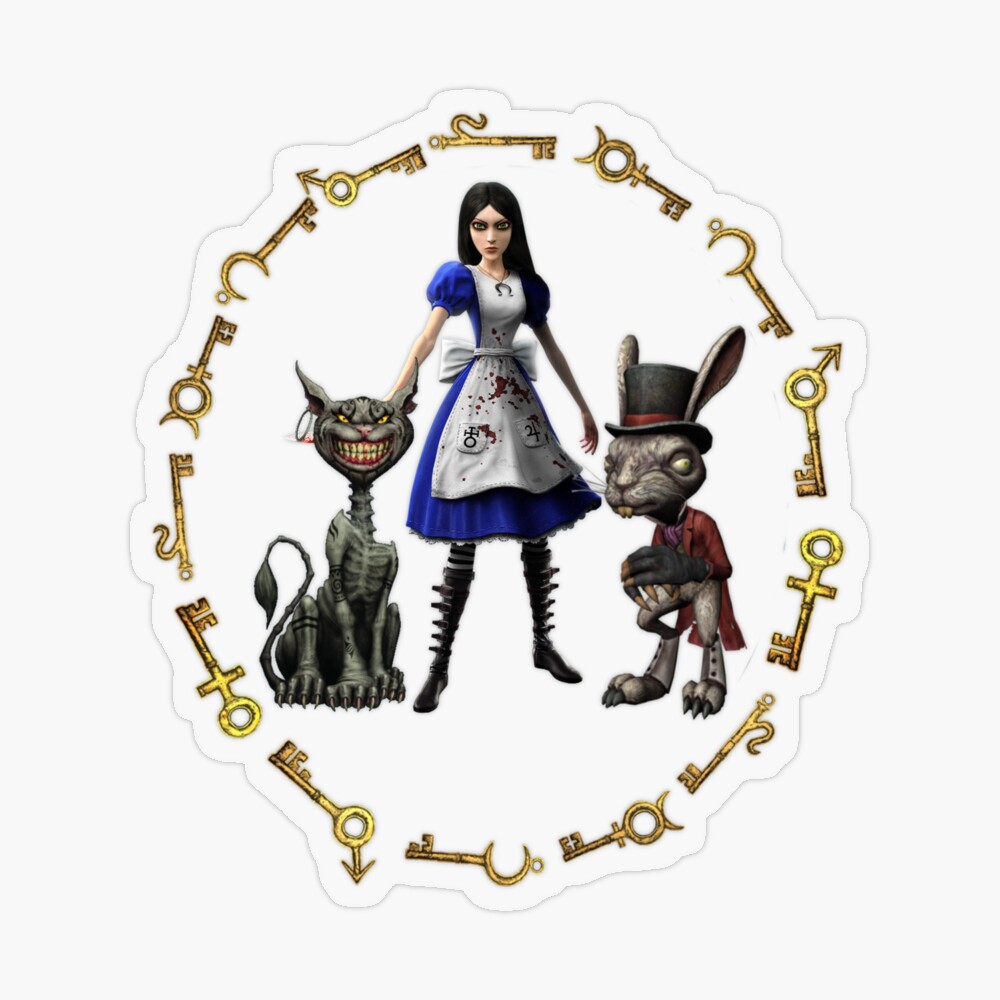 Alice: Madness Returns-Alice Liddell, Cheshire Cat, White Rabbit | Art  Board Print