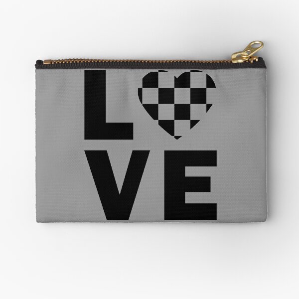 Black & White Checkerboard Heart Coin Purse