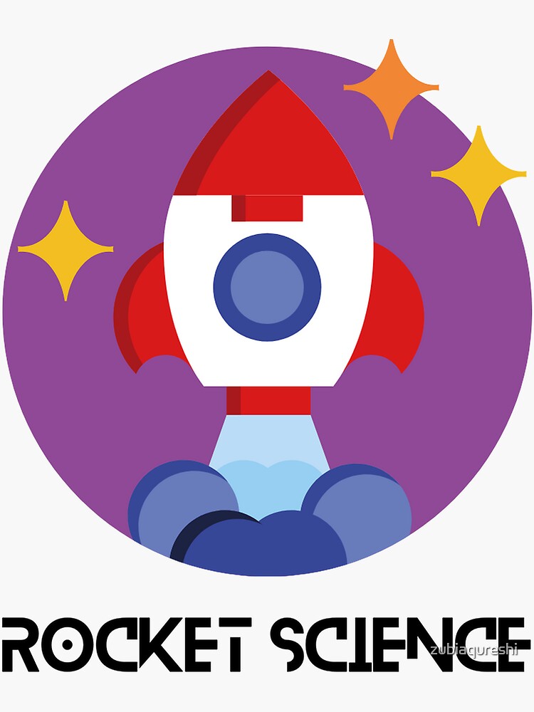 Thumbnail 3 of 3, Sticker, rocket science designed and sold by zubiaqureshi.