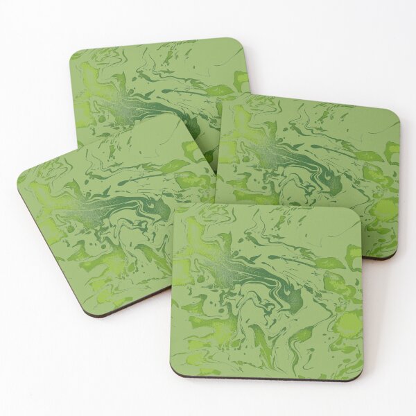 Item preview, Matcha - deep green light gray abstract swirl pattern designed and sold by JaycraveDesigns.