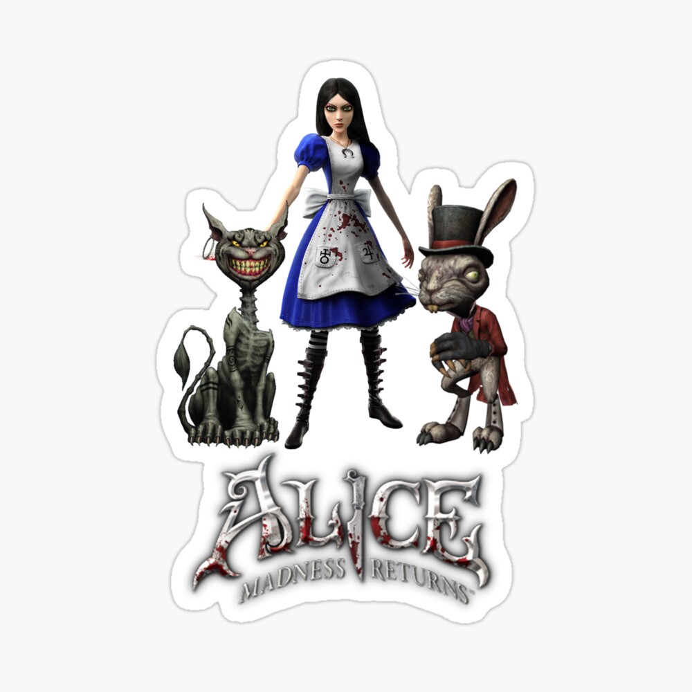 Alice: Madness Returns-Alice Liddell, Cheshire Cat, White Rabbit | Art  Board Print