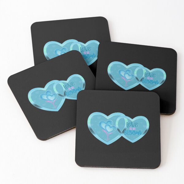 Item preview, Love is in Bloom! (Aqua on Black) designed and sold by PawsitiveMum.