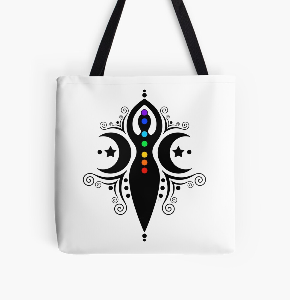 Triple Moon Goddess with triskele and tree of life' Tote Bag