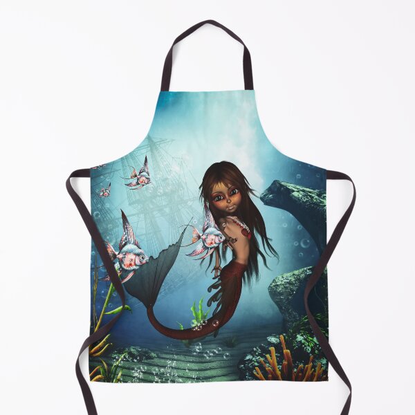 Item preview, Sweet little mermaid with fantasy fish designed and sold by nicky2342.