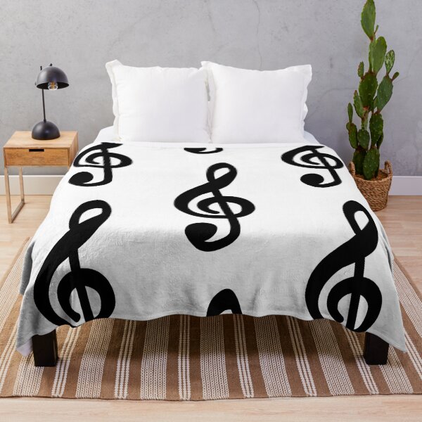 Item preview, Patterned Simple Black Treble Clef on White designed and sold by Rocket-To-Pluto.