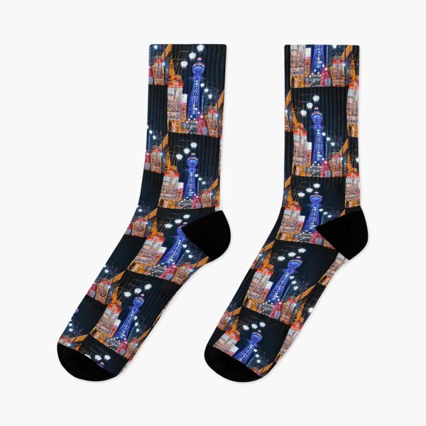 Item preview, Tsutenkaku at night in Osaka designed and sold by DroppedTales.