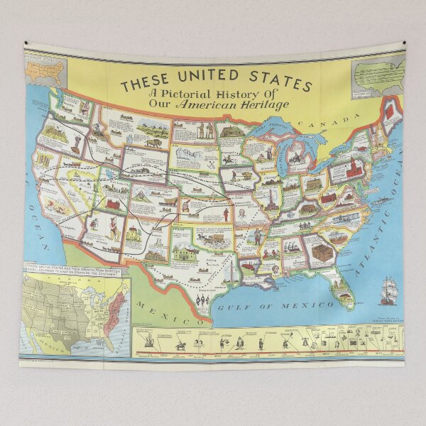 Item preview, These United States: A Pictorial History of Our American Heritage by Robert Hyde de Grange, 1949 designed and sold by vintagemapstore.
