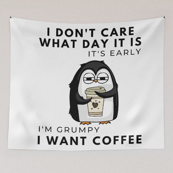 Item preview, Penguin Drinking Coffee designed and sold by Vimbuy.