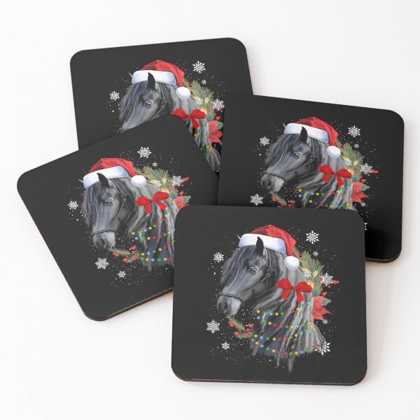 Item preview, Side View Black Horse Flowers Christmas Santa Hat designed and sold by Barnissim.