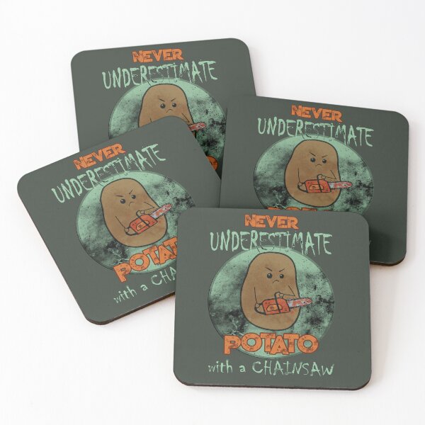Item preview, Never Underestimate Potato With a Chainsaw designed and sold by GrimButterfly.