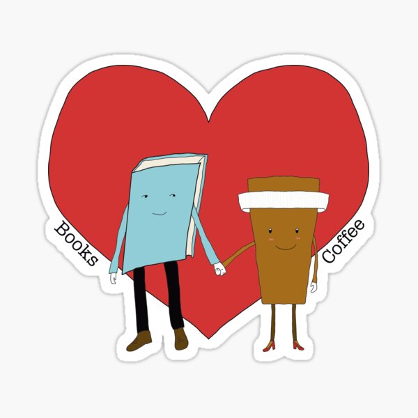 Books love Coffee Sticker