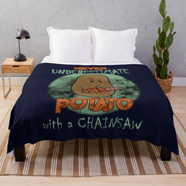 Item preview, Never Underestimate Potato With a Chainsaw designed and sold by GrimButterfly.