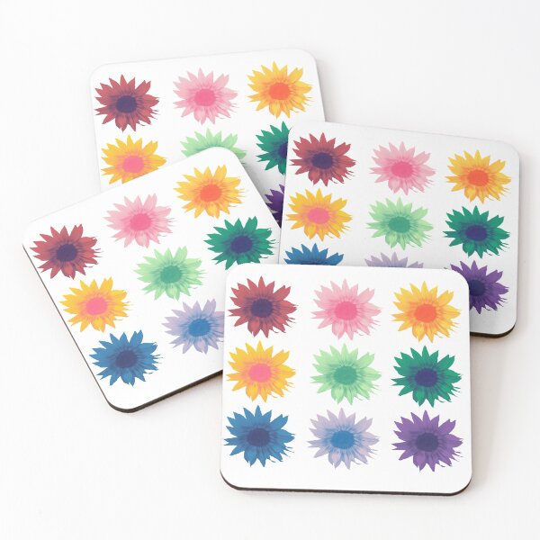 Item preview, Bright and Funky Duo-tone Rainbow Sunflowers designed and sold by MochaMeli.