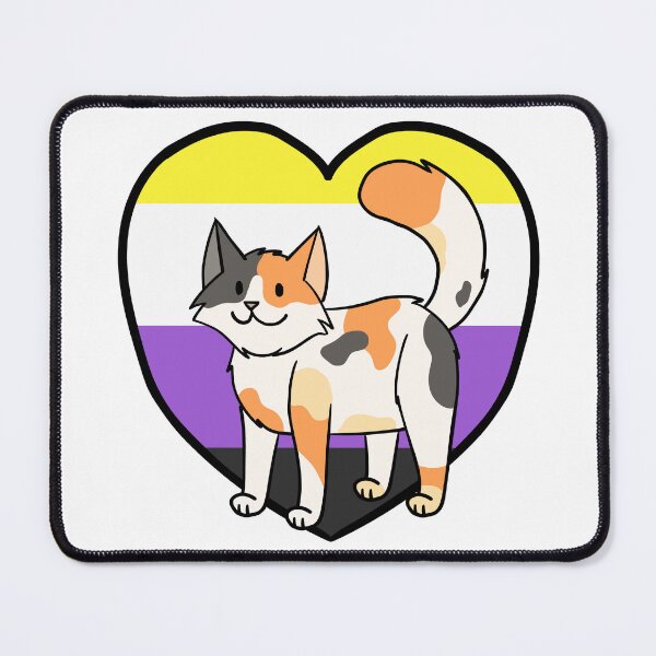 Item preview, LGBTQ Nonbinary Pride Calico Cat designed and sold by Ambercat993.