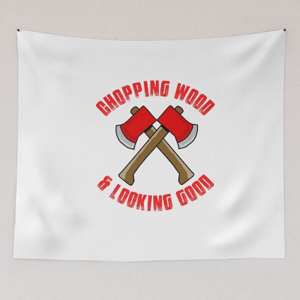 Item preview, Vintage Chopping Wood and looking Good Typography and axe illustration  designed and sold by X-Trends.