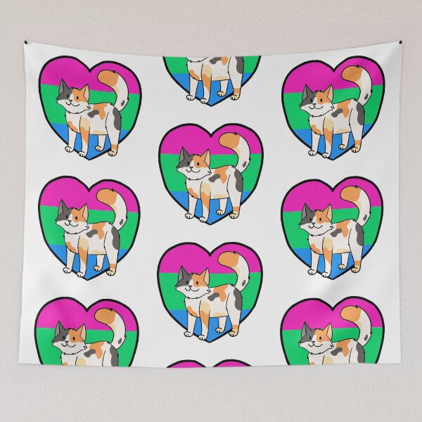 Item preview, LGBTQ Polysexual Pride Calico Cat designed and sold by Ambercat993.