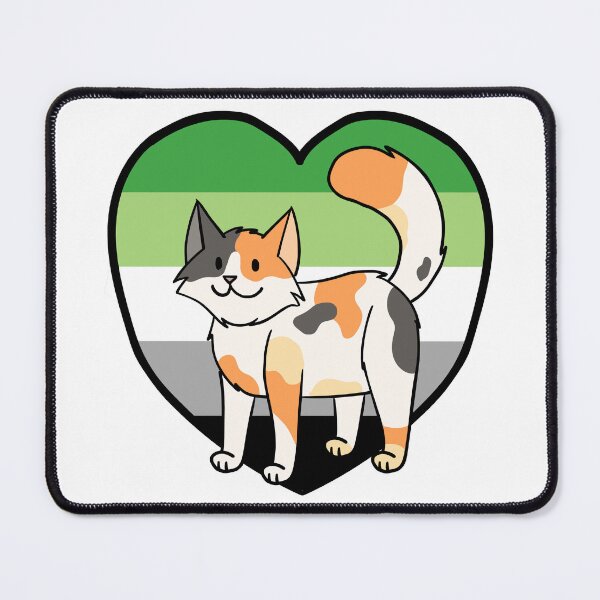 Item preview, LGBTQ Aromantic Pride Calico Cat designed and sold by Ambercat993.