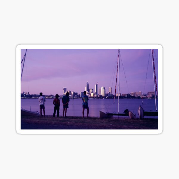 Item preview, Standing by the river looking at the city at sunset designed and sold by BigAndRed.