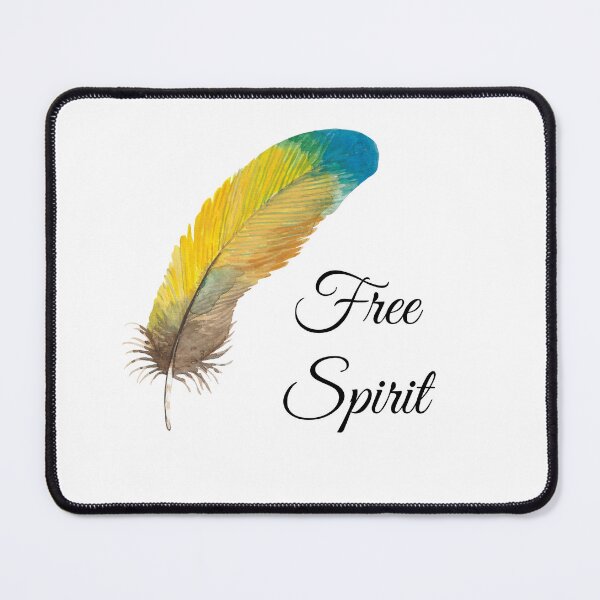 Item preview, Free Spirit blue and yellow Feather quote designed and sold by aly2417.