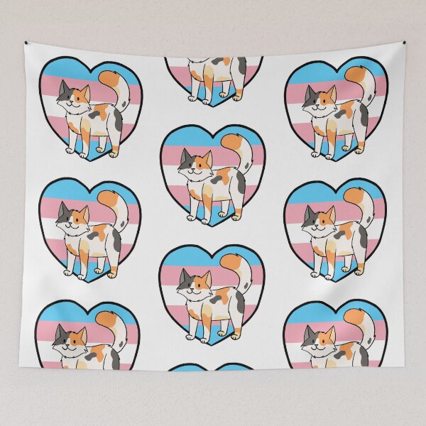 Item preview, LGBTQ Transgender Pride Calico Cat designed and sold by Ambercat993.